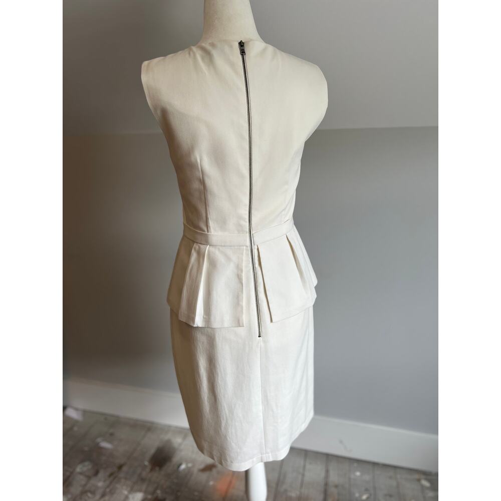 BCBG Cocktail dress peplum bodycon summer wedding cream 4 - Picture 3 of 8